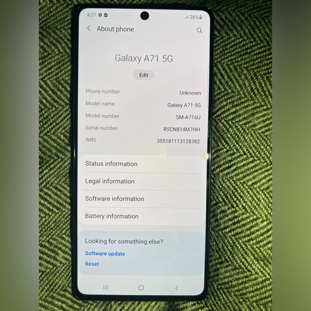 Good condition factory unlock Samsung A71 5G 128GB